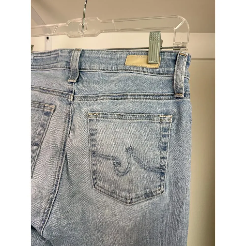 AG Jeans Adriano Goldschmeid Women's Straight Leg Fray Hem Size 26‎ Light Wash